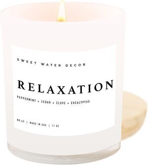 Sweet Water Decor Relaxation Candle 11oz Soy Wax Jar – 50+ Hr Burn Peppermint